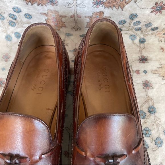 Gucci Brown Leather Tassel Loafers - Picture 10 of 12